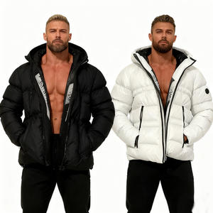 Men's Oversized Sports Shell <b>Jacket</b> Thickened Bubble Quilted Puffer Winter Polyester/Cotton Henry Collar Waterproof Casual - Product Image 1