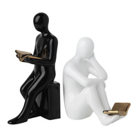 Ornements de lecture en céramique en forme de tête, décoration d'intérieur, pince à livre de bureau, artisanat décoratif pour la maison