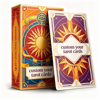 Boîte de rangement personnalisée OEM pour jeu de tarot en papier avec dorure à chaud sur le dos et la boîte, pour cadeaux de divination, promotionnels et jeux d'intérieur