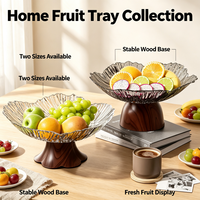 Luxe moderne bloemvormige transparante PET fruit schaal voor bruiloft snoepjes, gedroogde snacks, dienblad voor thuis, woonkamer, theetafel presentatie