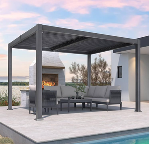 Pergola de jardin de luxe, toit de patio, imperméable, pergola extérieure en aluminium, ouverture électrique extérieure, pergola de jardin avec éclairage LED - Product Image 5