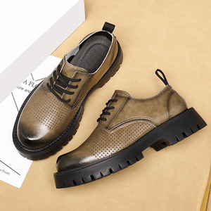 Chaussures en cuir pour hommes, plateforme, pour le bureau, formelles, <span class=keywords><strong>mariage</strong></span>, élégantes, imperméables, respirantes, semelle en caoutchouc - Product Image 1