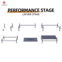 Plateforme de scène Layher galvanisée à chaud avec bordure, échafaudage Ringlock pour concerts, mariages et expositions