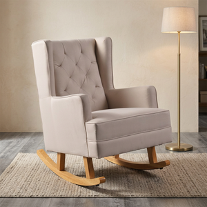 Sofá reclinable mecedora de pierna de madera de tela de un solo asiento ecológico moderno para sala de estar o dormitorio del hogar - Product Image 1