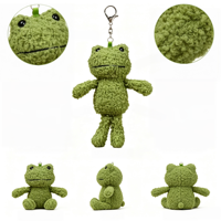 Porte-clés en peluche grenouille mignon, doux, style Kawaii, animal en peluche de dessin animé, vente en gros, pendentif personnalisé, breloque de sac, accessoire, cadeaux pour enfants