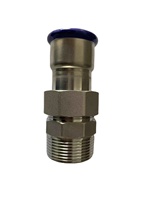 Raccord à sertir avec filetage femelle certifié WRAS DVGW en acier inoxydable 316L profil M 28 x 1 pouce pour applications hydrauliques