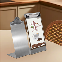 Support de menu en métal personnalisé, porte-affiche de table en acier inoxydable, porte-numéro de table, support de carte de table