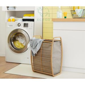 Venta al por mayor de cesto de lavandería de bambú con asa y bolsa lavable extraíble - Product Image 3