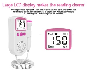 Moniteur de fréquence cardiaque pour femmes enceintes à domicile Doppler fœtal battement de coeur Doppler fœtal rechargeable moniteur de fréquence cardiaque pour bébé - Product Image 2