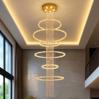 Lustre moderne en verre soufflé à la main en spirale transparente, luminaire suspendu LED pour villa, salon, escalier, plafond haut