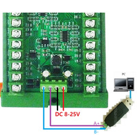 Module de capteur de température 8 canaux DC 8-30V PT100 RTD RS485 Modbus RTU, capteur de platine -40~500°C PTA8D08, mesure de tension