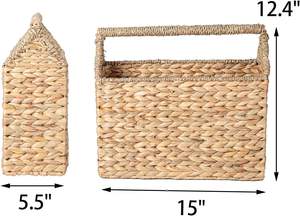 ตะกร้าหวายสำหรับใส่นิตยสารพร้อมที่จับสำหรับหนังสือพิมพ์ - Product Image 2