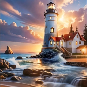 Scenario faro 5D fai da te Diamond Art Kit, vendita di pietre di cristallo pittura diamantata per pitture murali - Product Image 1