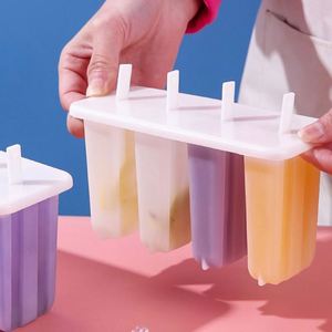 New Product Ideas 4 Grids PP Transparent Reusable Plastic Popsicle Mold Stackable Custom Popsicle Molds - Product Image 5