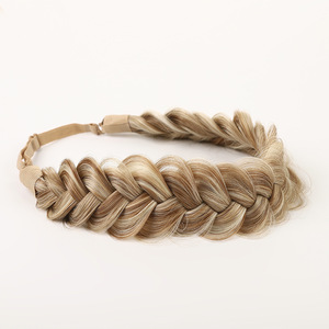 Trecce a tre fili intrecciate a mano soffice cerchietto alto a forma di teschio con pasta fritta allargata a forma di trecce fascia per la testa - Product Image 6