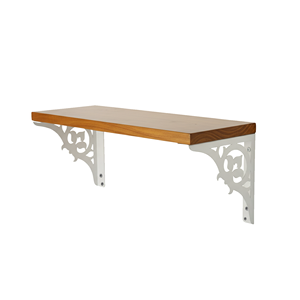 Estante de pared individual de madera blanca con diseño floral, elegante estantería decorativa flotante para sala de estar, dormitorio, baño - Product Image 4