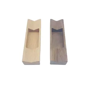 Caja de almacenamiento de madera maciza manija muebles cajón armario doble agujero manija de madera Zapatero