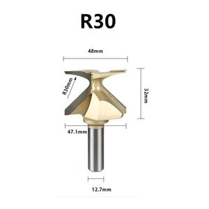 R18/R30/R50 HSS 1/2 Shank Router <b>Bits</b> for <b>Wooden</b> Door Cabinet Arc Bending-Durable 55HRC 10-12 Helix Woodworking <b>Bits</b> OEM - Product Image 5