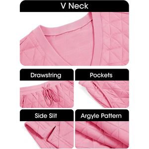 Fisoew Conjunto de 2 piezas para mujer, top de manga corta con cuello en V y minifalda, conjunto informal para estar en casa, primavera y verano, tejido transpirable - Product Image 5