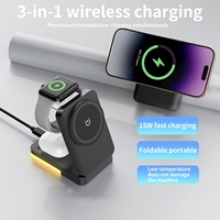 Gadget intelligent portable pliable 3 en 1 chargeur sans fil magnétique casque écouteurs montre intelligente téléphone portable chargeur sans fil Station