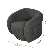 Chaise pivotante en cuir rotative pour salon loisirs café réunion extérieur appartement escalier-Design d'accent élégant
