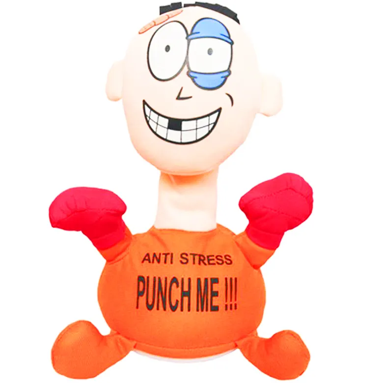 Hot sale stress relief stuffed funny punch me toy screaming doll