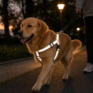 Arnés Clásico para Perro de Nailon a Rayas con Cierre de Hebilla Ajustable para Mascotas - Product Image 4