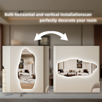 Cermin rias Nordic Popular Home full-length, cermin lantai untuk kamar tidur, cermin rias gantung dinding dengan lampu LED untuk salon