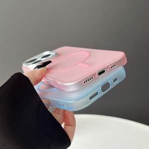 Color-blocking Frosted Transparent Strong <b>Magnetic</b> for iPhone 16 Pro Max Case for iPhone 15 Silver <b>Frame</b> for iPhone 14 Hard Case - Product Image 5