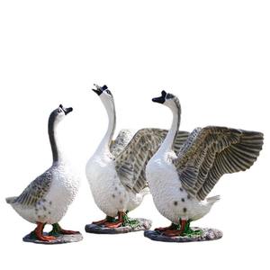 屋外ガーデン樹脂ホワイトグースダックモデル装飾環境にやさしい模造動物彫刻ヴィラ芝生景観装飾 - Product Image 5