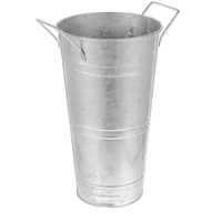 Vase en métal galvanisé de style français avec poignée, 6 pièces, blanc, style farmhouse, idéal pour les arrangements floraux séchés
