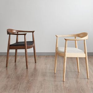Nordic Solid Wood <b>Dining</b> <b>Chair</b> Walnut And Ash Wood Upholstered Seat Modern <b>Dining</b> Room <b>Chair</b> - Product Image 1