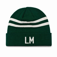 Bonnet en tricot style universitaire minimaliste, jacquard rayé LM, polyvalent, chaud et doux, idéal pour l'hiver et les activités quotidiennes en extérieur