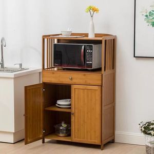 Bicheng Bamboo Kitchen <b>Sideboard</b> 100cm High With Doors And Drawer Multi Functional <b>Storage</b> Cabinet For Kitchen Countertop Use - Product Image 4