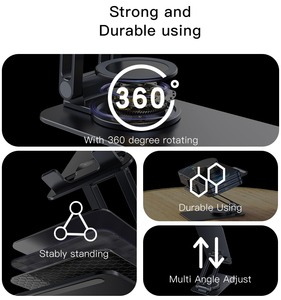 YESIDO Nuovo Design Supporto <span class=keywords><strong>Telefono</strong></span> Girevole a 360° in Lega di Alluminio Pieghevole da Tavolo C184 - Product Image 3