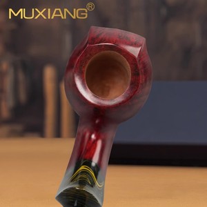 Muxiang Handmade Briar Wood Tobacco Pipe Free Style Morse Bend For Men - Product Image 3