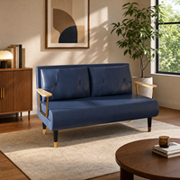 Canapé-lit pliant 2 places convertible, couleurs et dimensions personnalisables, structure métallique, style nordique pour balcon, bureau, salon, appartement