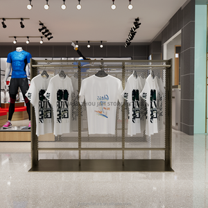 Tienda de deportes personalizada, exhibición decorativa, diseño de muebles, artículos deportivos, estante de exhibición de ropa, tienda deportiva, colección de acero - Product Image 3