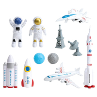 Ensemble de jouets à rétrofriction sur le thème de l'exploration spatiale, kit de modèles d'astronautes, fusées et avions, cadeau ludique pour enfants sur le thème de l'espace