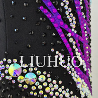 LIUHUO Design personnalisé Kids Dance Wear spandex dye sublimation Rhinestones justaucorps de gymnastique rythmique pour les filles de compétition
