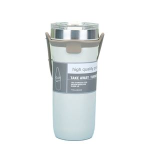 2026 Custom Logo Stainless Steel Vacuum <b>Insulated</b> Tumbler Portable Travel Coffee <b>Mug</b> with Silicone Strap Eco-friendly Cup - Product Image 4