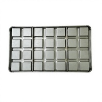 Moule à gâteau carré mini réutilisable en acier aluminisé industriel et commercial Kingbake DZ2590087, antiadhésif et sûr, pour biscuits