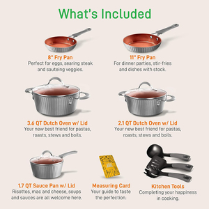 Juego de Utensilios de Cocina de 11 Piezas de Aleación de Aluminio con Revestimiento Cerámico Moderno, Asas de Acero Inoxidable, Tapas de Vidrio Transparente, Antiadherente, Apto para Inducción - Product Image 3