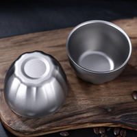 Mug Tumpuk Berinsulasi Dinding Ganda Titanium Ringan 450 ml Vakum Terisolasi untuk Kopi & Teh, Cangkir Siap Pakai 150ml/5.07oz
