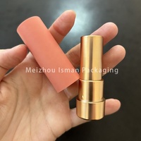 Tube de rouge à lèvres rond mat rose et blanc ISMAN Luxury 3,5g, conteneur vide pour baume à lèvres 12,1 mm, vente en gros, emballage marque privée Pro