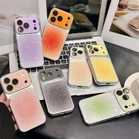 Coques de téléphone BAILI Factory New pour iPhone 16, transformables instantanément en IP 17 PRO MAX, avec poudre scintillante dégradée et grande fenêtre
