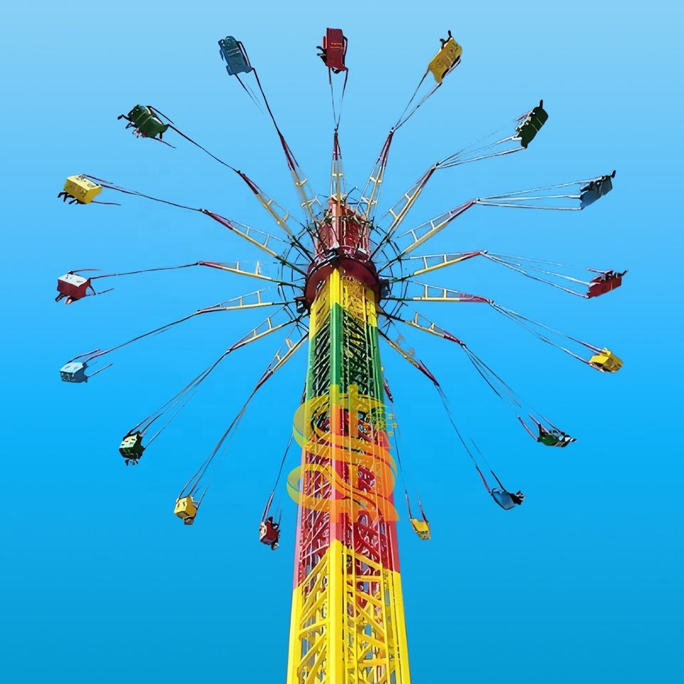 Theme Park Manufacturer High-Sky Rotating Tower Flying Drop Tower Rides ...