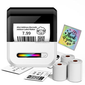Impresora de etiquetas de envío de código de barras con código QR para Pegatinas de correo de ropa Teléfono/PC Mini fabricantes de etiquetas en stock - Product Image 1