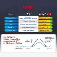 Panneau solaire LONGi Tier 1 Hi-MO X10 Scientist 660W 670W LR7-72HVD HPBC 2.0 N-Type Mono Bifacial Double Verre 24.8% Module PV