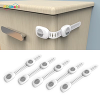 Loquet de sécurité réglable et flexible LH08 pour bébé, sangle adhésive anti-enfant, verrou pour armoire, tiroir, réfrigérateur, penderie